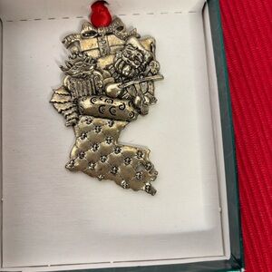 Lee Michaels Christmas Ornament. Stocking shaped like Louisiana. 11th in Series